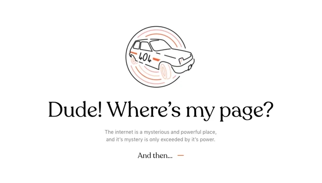 404 错误页面示例来自网站 bruno